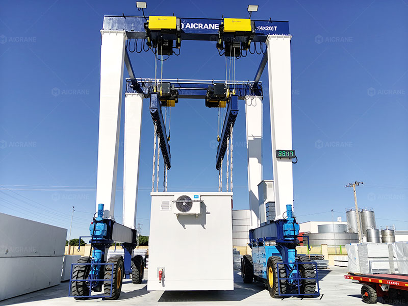 rubber tyred gantry crane handling industrial components